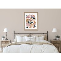Marienkäfer Druck, Altrosa Wandkunst, Blumen Wanddekor, Aquarell Weißer Hintergrund Marienkäfer Druck, Altrosa Wandkunst, Blumen Wanddekor, Aquarell Weißer Hintergrund von WestOakWatercolor