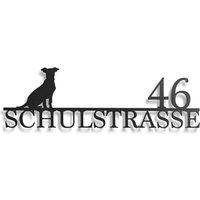 Edelstahl-Straßenschild Mit Hund | Tierliebe Akzente, Stilvolle Eleganz Edelstahl-Hausnummer Modern, Langlebig Und Stilvoll von WestShopStudioArt