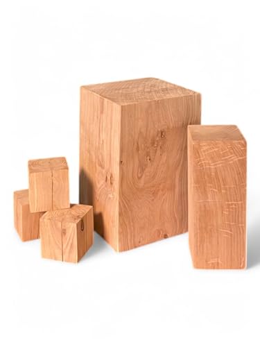 WestTree Eichenblöcke, Blöcke aus massivem Eichenholz 20x20x10cm, Eichensäulen, geölte Dekorblöcke, Holzdeko für Zuhause, Naturprodukt, rustikal, Handarbeit von WestTree