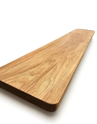 Fensterbank Eiche massiv mit abgerundeten Ecken, Stärke 4cm, geölte Treppenstufe, abgerundete Ecken, Holzpaneel, Eichenbrett (Eiche 80x35cm) von WestTree
