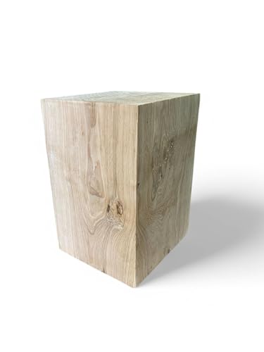 Holzblock, Blöcke aus massivem Eichenholz 25x25x...cm, Eichensäulen, Holzklotze, Hocker, Blumenständer, Holzdeko für Haus, Naturprodukt, rustikaler Stil, Handarbeit (25x25x65cm) von WestTree