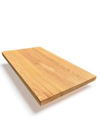 Tischplatte aus massiver Eiche mit geraden Kanten, geölt, 4cm stark, Holzplatte, Tischplatte aus Eichenholz, Tischplatte (80x80cm) von WestTree