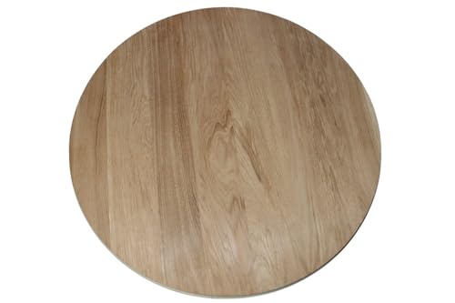 Tischplatte rund in Eiche massiv, 4cm stark, runde Holzplatte, Eiche Tischplatte (Durchmesser 70cm) von WestTree