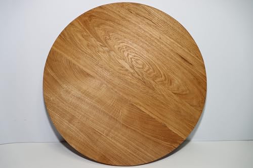 Tischplatte rund in Eiche massiv, geölt, 4cm stark, runde Holzplatte, Eiche Platte (Durchmesser 100cm) von WestTree
