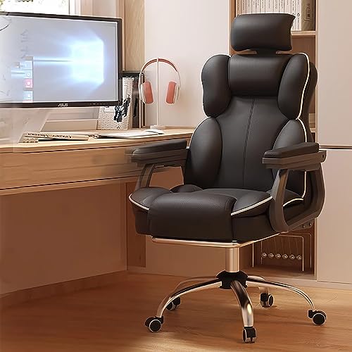 WestUx PU Leder Computer Stuhl,Ergonomischer Computerstuhl Rückenlehne einstellbar mit Verstellbarer Lendenstütze und Kopfstütze 150 kg belastbarkeit,C von WestUx