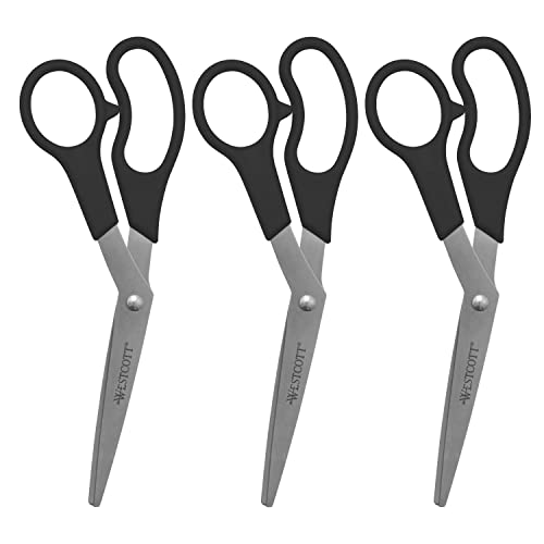 Westcott All Purpose Value Scissors, 8' Bent, Pack of 3, Black von Westcott