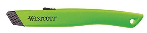 Westcott E-16475 00 Sicherheits-Cutter mit Keramik-Sicherheitsklinge, automatisch einziehbar, grün von Westcott