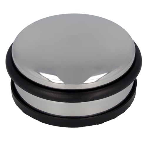 Westcott Türstopper aus Edelstahl | Runder Türstopper mit 1,2kg Eigengewicht | Türschonender Gummiring | Extra rutschfeste Unterseite | ⌀ 10cm, Höhe 4cm | Stabil bei Durchzug | E-19001 00 von Westcott