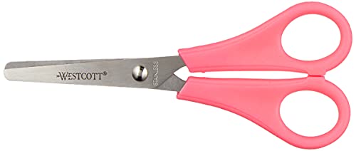 Westcott E-21591 00 Kinderschere für Rechtshänder, Maß 5 cm, 13 cm, runde Spitze, pink von Westcott