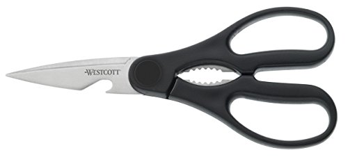 Westcott E-30100 00 Allzweck-Schere, Küchenschere, Haushaltsschere mit Microverzahnung und Flaschenöffner, 21 cm, schwarz von Westcott