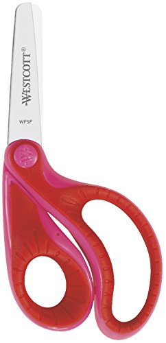 Westcott Ergo jr. Softgrip Schere Bastelschere, 13cm, Stahl, rosa, 12.9 x 6.1 x 1 cm von Westcott