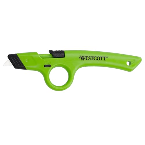 Westcott Ergonomisches Cuttermesser | Sicherheitsmesser mit Keramik-Klinge | Inklusive Klingenrückzug und Feststellfunktion | Ultrascharf und robust dank Keramiktechnologie | E-17531 00 von Westcott