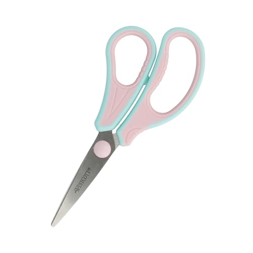 Westcott GRIPEEZE Kinderschere Pastellpink Rechtshänder | Schere mit ergonomischem Griff für Schulkinder | Schulschere & Bastelschere 14 cm ideal für Kinderhände | E-21574 00 von Westcott