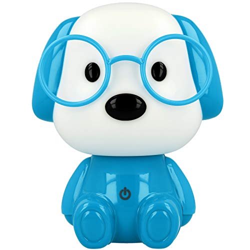 Westcott Lightbuddies Lampe Hund Hugo, LED-Nachtlicht für Kinder mit Akku & USB-Ladekabel, dimmbar, blau weiß, E-88003 00 von Westcott