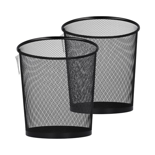 Westcott Papierkorb Mesh Schwarz (2er-Set) | 2 x Mülleimer aus Drahtgeflecht mit 12,3 Liter Fassungsvermögen | Abfalleimer für Büro, Homeoffice oder Haushalt | E-744608 00 von Westcott