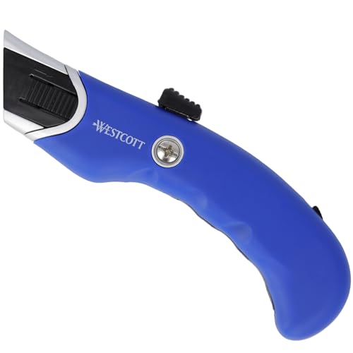 Westcott Sicherheits Cutter in Profi-Qualität | Sicherheitsmesser mit 19mm Trapezklinge | Inkl. 5 Ersatzklingen | Rückholfederung für maximale Sicherheit | Ergonomischer Griff | E-84048 00 von Westcott