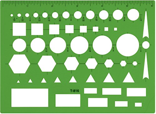 Westcott Technical Drawing Template (T-816) Allzweckschablone, Kunststoff, Grün, 4 1/2 x 6 in von Westcott