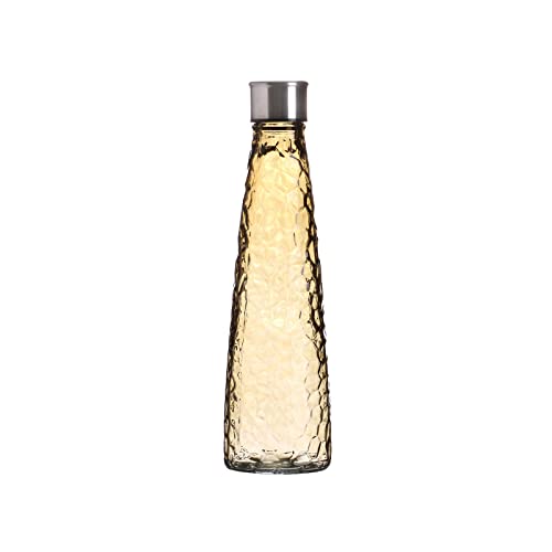 WESTCRAFT Glaswasserflaschen 750 ml Vintage luftdichte Saft Getränke Wasserflaschen mit Schraubverschluss Deckel Kühlschrank Servieren Aufbewahrung farbige transparente geprägte Glasflaschen von Westcraft