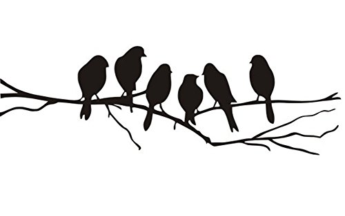 Westeng Wandaufkleber Schwarz und Weiß Kreative Vögel und Zweige Wandtattoos DIY Dekoration für Wohnzimmer Schlafzimmer Kinderzimmer von Westeng