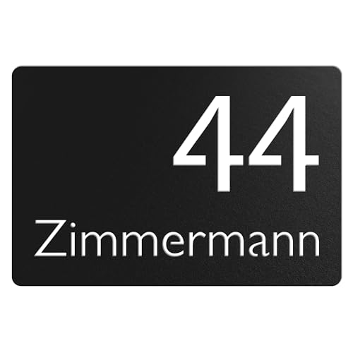 WesterWerk Briefkastenschild mit Hausnummer und Name – Türschild aus Edelstahl Personalisiert, robustes und witterungsbeständiges Namensschild für Eingang in Anthrazit oder Schwarz von WesterWerk