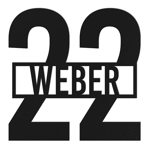 WesterWerk Modernes Hausnummernschild mit Familienname – Wohnung must have Türschild für Einfahrt oder Tor, Edelstahl, Geschenk Umzug, Schild mit Wunschtext von WesterWerk