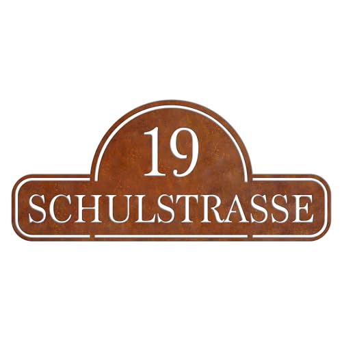 WesterWerk Retro Hausnummernschild aus Edelstahl – Namensschild Personalisiert, Wohnung must have, für Haustür und Fassade in Anthrazit oder Schwarz von WesterWerk