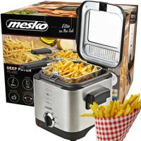 Fabrilamp - Adler Fritteuse für 1,5 Liter Inhalt mit 900 Watt ms 4910, Edelstahl, Silber von Western Digital