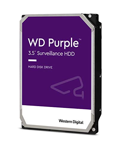 WD Purple interne Festplatte 12 TB (3,5 Zoll, Festplatte für Überwachungskamera, 7200U/min, 360 TB/Jahr Workloads, SATA 6Gb/s, für Dauerbetrieb) violett von Western Digital