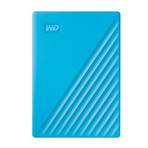 WD My Passport externe Festplatte 2 TB (mobiler Speicher, schlankes Design, herunterladbare Software, automatische Backups, Passwortschutz) Blau - auch kompatibel mit PC, Xbox und PS4 von Western Digital