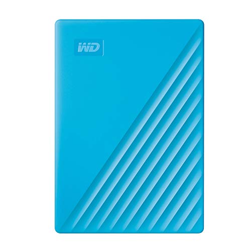 WD My Passport externe Festplatte 4 TB (mobiler Speicher, schlankes Design, herunterladbare Software, automatische Backups, Passwortschutz) Blau - auch kompatibel mit PC, Xbox und PS4 von WD