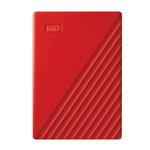 WD My Passport externe Festplatte 4 TB (mobiler Speicher, schlankes Design, herunterladbare Software, automatische Backups, Passwortschutz) Rot - auch kompatibel mit PC, Xbox und PS4 von Western Digital
