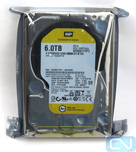 WD AE 6TB Festplatte für Backup Aufbewahrung – 8,9 cm HD, SATA 6 Gbit/s, 64 MB Cache, wd6001 F4pz von Western Digital