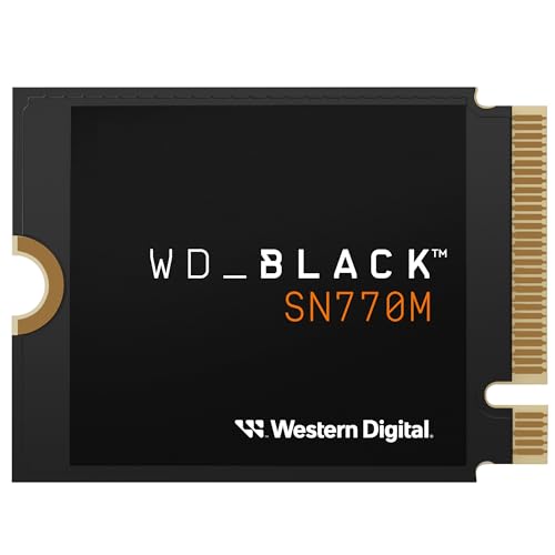 WD_BLACK SN770M 1TB M.2 2230 NVMe SSD, für Handheld-Spielkonsolen und kompatible Laptops mit PCIe Gen 4.0, bis zu 5150 MB/s, TLC 3D NAND, Ideal für Asus ROG Ally, Steam Deck, Microsoft Surface von Western Digital