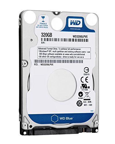 WD Blue 320 GB interne mobile Festplatte (6,4 cm (2,5 Zoll), 5400rpm, 8MB Cache, SATA) WD3200LPVX bulk von Western Digital