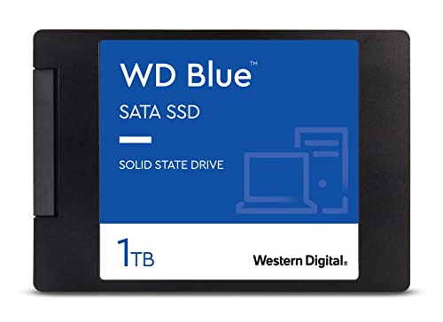 WD Blue SATA SSD 1 TB, 2,5 Zoll (interne SSD, hohe Zuverlässigkeit, Lesevorgänge bis zu 560 MB/s, Schreibvorgänge bis zu 530 MB/s, stoßsicher und WD F.I.T. Lab-zertifiziert) von Western Digital