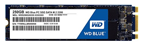 WD Blue SSD SATA M2, 250GB interne Festplatte. Kompatibel mit vielen Laptops. Optimiert für Multitasking und ressourcenintensive Anwendungen. WDS250G1B0B von WD