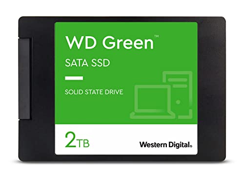 WD Green SATA SSD interne SSD 2 TB (2,5 Zoll Modul für den Einsatz in Laptops und Desktop PCs, SLC-Caching-Technologie, Stoßfest, WD F.I.T. Lab-zertifiziert) grün von Western Digital