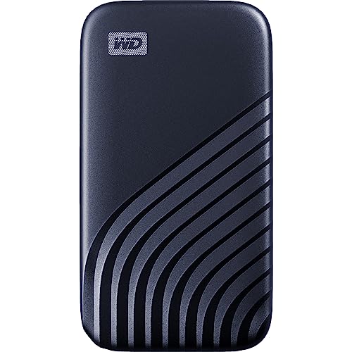 WD My Passport SSD 2 TB mobiler SSD Speicher (NVMe-Technologie, USB-C und USB 3.2 Gen-2 kompatibel, Lesen 1050 MB/s, Schreiben 1000 MB/s) Mitternachtsblau, Festkörper-Laufwerk von WD