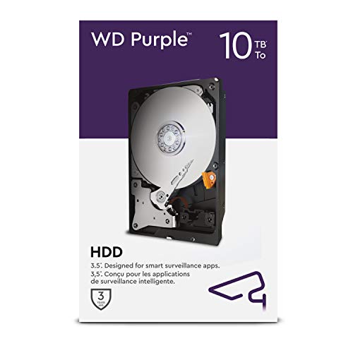 WD Purple 10 TB Überwachung 3.5" Interne Festplatte – AllFrame AI – 360 TB/Jahr, 256 MB Cache, 7.200 RPM Class von Western Digital