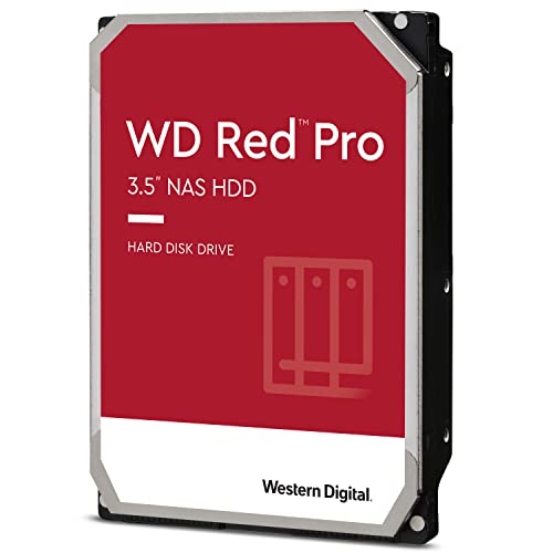 WD Red Pro interne Festplatte 16 TB (3,5 Zoll, NAS Festplatte, 7.200 U/min, 512 MB Cache, SATA 6 Gbit/s, NASware-Technologie, für NAS-Systeme im Dauerbetrieb, stoßfest) rot von Western Digital