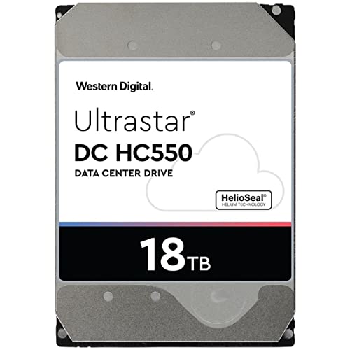 Western Digital 0F38353 Ultrastar DC HC550 3,5 Zoll Helium Platform Enterprise Daten-Festplatte, 18 TB Kapazität, 7200 U/min, 512 MB Puffer von Western Digital