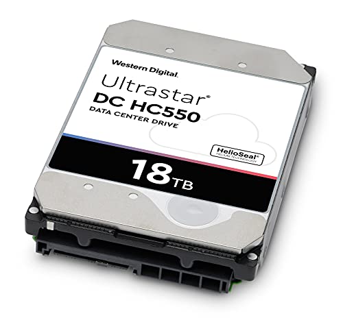 Western Digital Ultrastar DC HC550 Enterprise-Festplatte 18 TB (3,5 Zoll, SATA 6 Gbit/s, SAS 12 Gbit/s, 7200 U/min, 512 MB Cache, 5 Jahre Garantie) von Western Digital