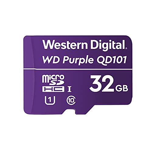 Western Digital WD Purple SC QD101 32GB Smart Video Surveillance microSDHC Card, Ultra Endurance Up to 16 TBW von Western Digital