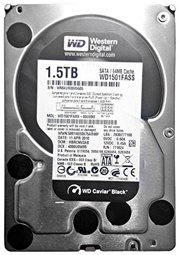 Western Digital WD1501FASS Caviar 1,5TB interne Festplatte (8,9 cm (3,5 Zoll) 7200rpm, SATA II) schwarz von Western Digital