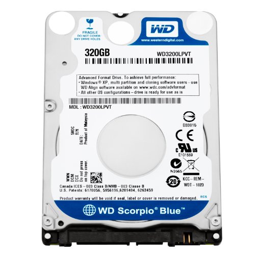 Western Digital WD3200LPVT Blue 320GB interne Festplatte (6,4 cm (2,5 Zoll), 5400rpm, 8MB Cache, SATA) von Western Digital