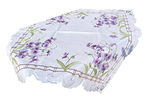 Tischdecke Mitteldecke Orchidee Blumen Weiss lila Frühling Sommer 85 x 85 cm von Westernlifestyle