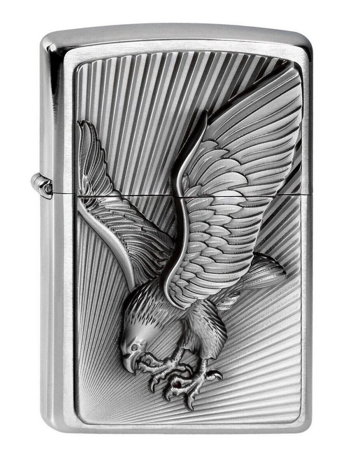 Westernlifestyle Feuerzeuge ZIPPO chrom gebürstet Plakette von Westernlifestyle