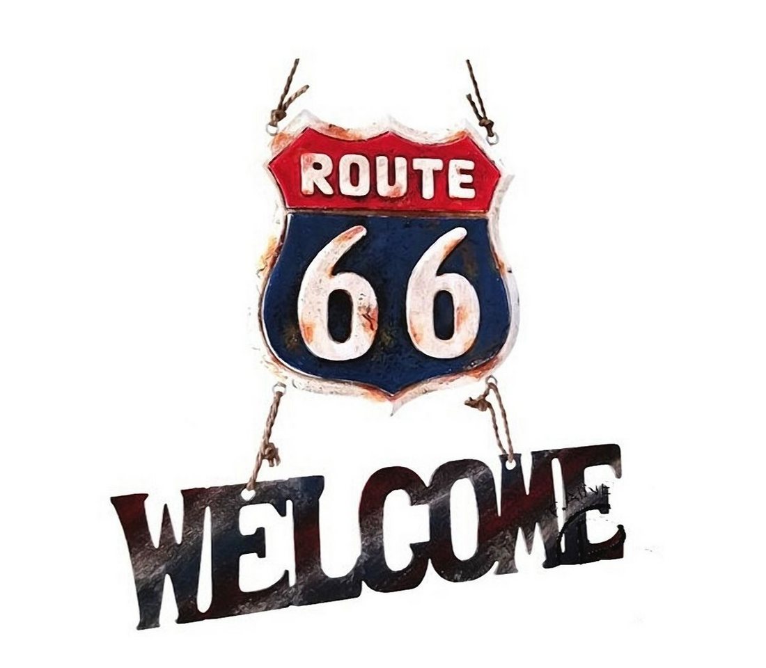 Westernlifestyle Hängedekoration Route 66 Willkommen Schild von Westernlifestyle