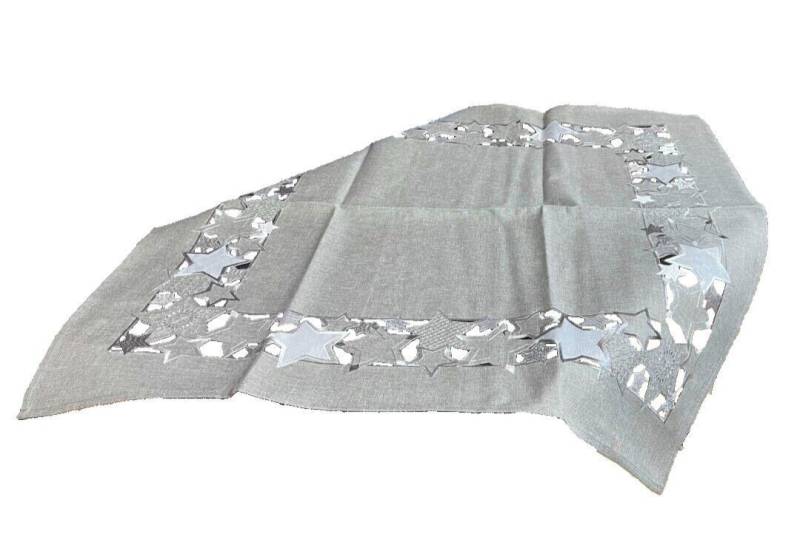 Westernlifestyle Mitteldecke Silber / Grau Elegante Mitteldecke Weihnachtsdecke von Westernlifestyle