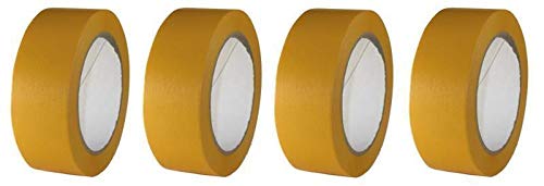 4 Rollen Maler Goldband Finelinetape Malerkrepp Abdeckband Washi Lack (4 Rollen 38mm x 50m) von Westerwald-Shop